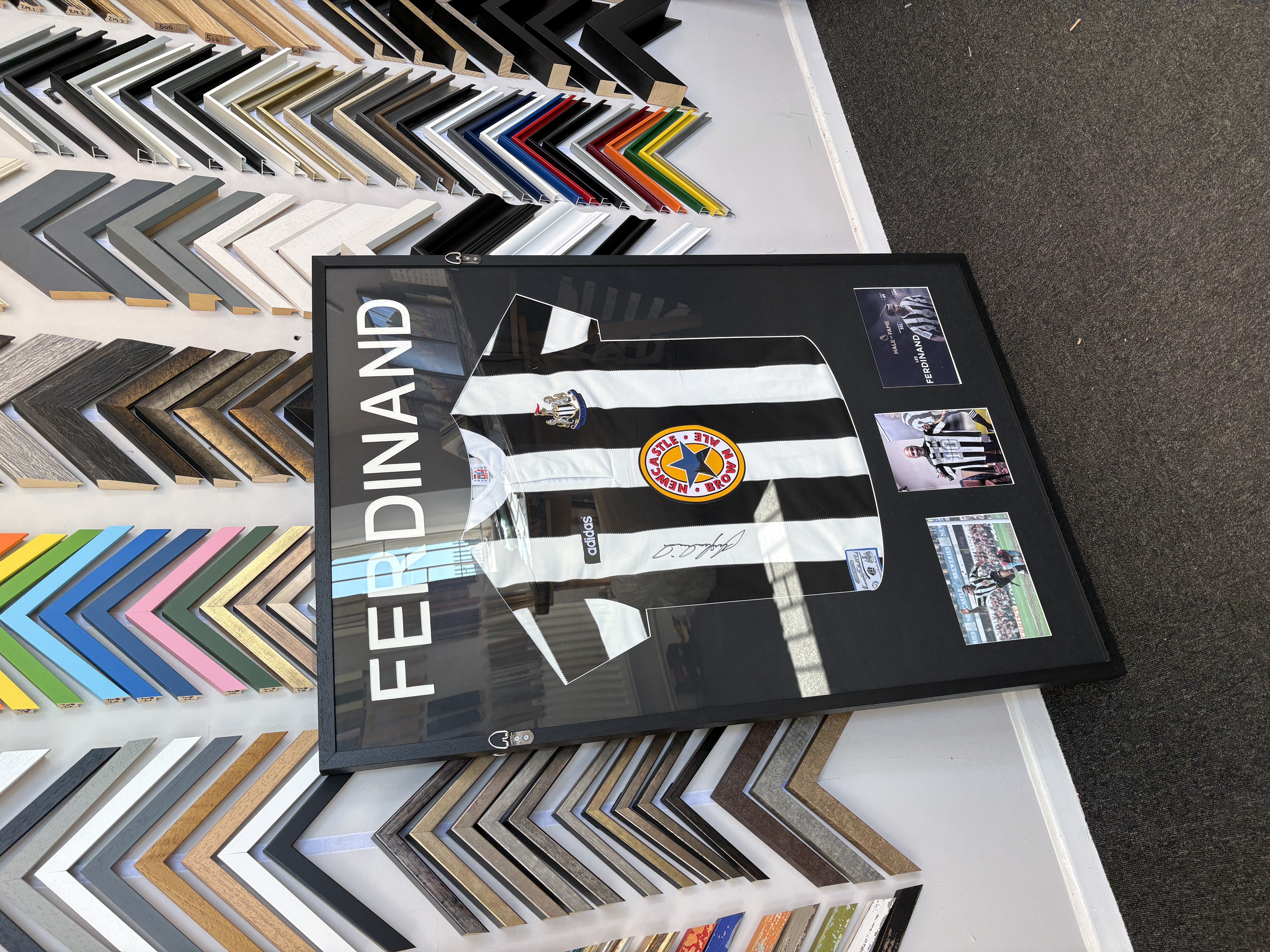 Framed Rio Ferdinand shirt by The Framing Department