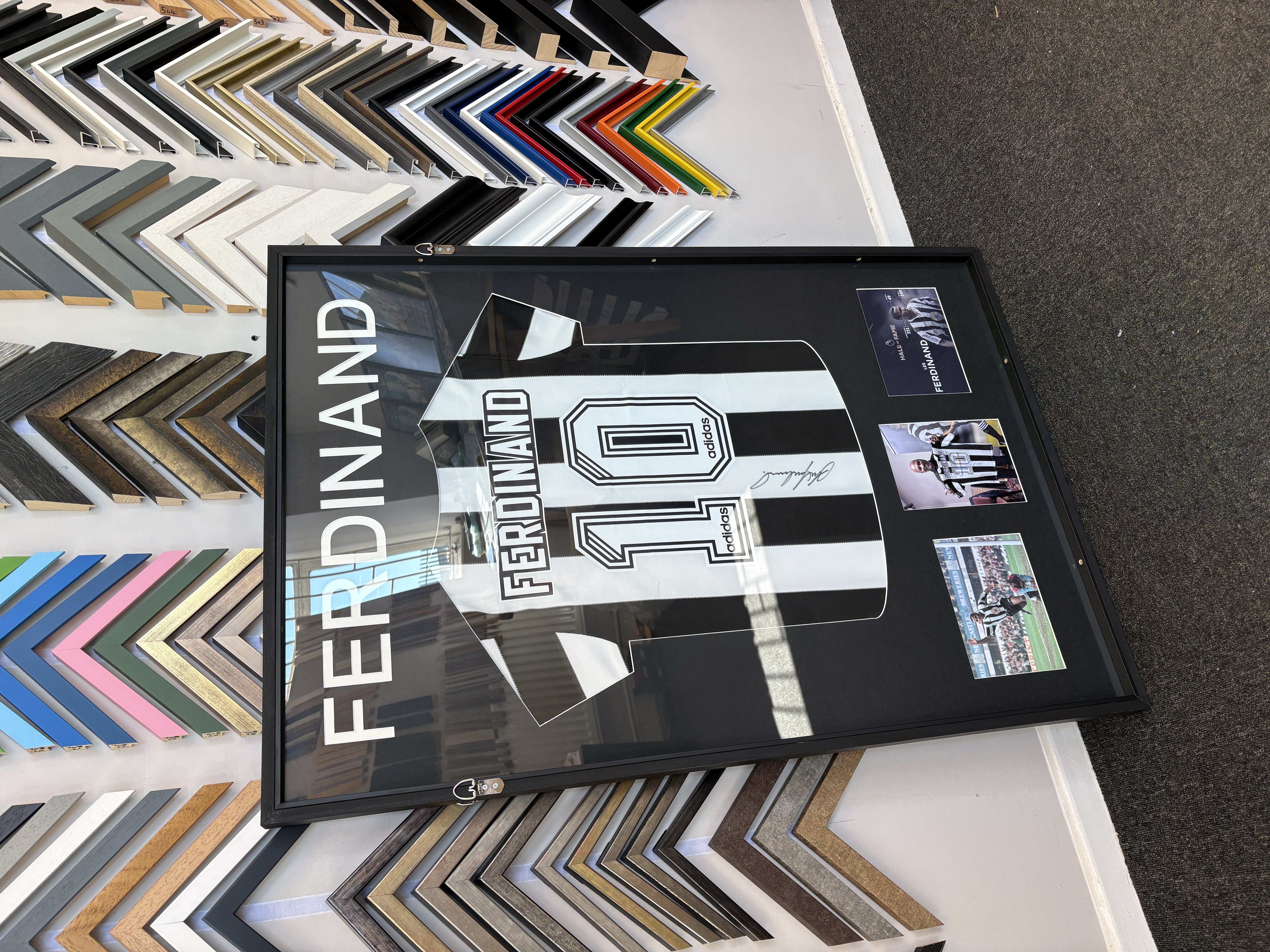 Framed Rio Ferdinand shirt — alternate view